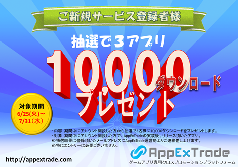 AppExTrade10,000ダウンロードプレゼント
